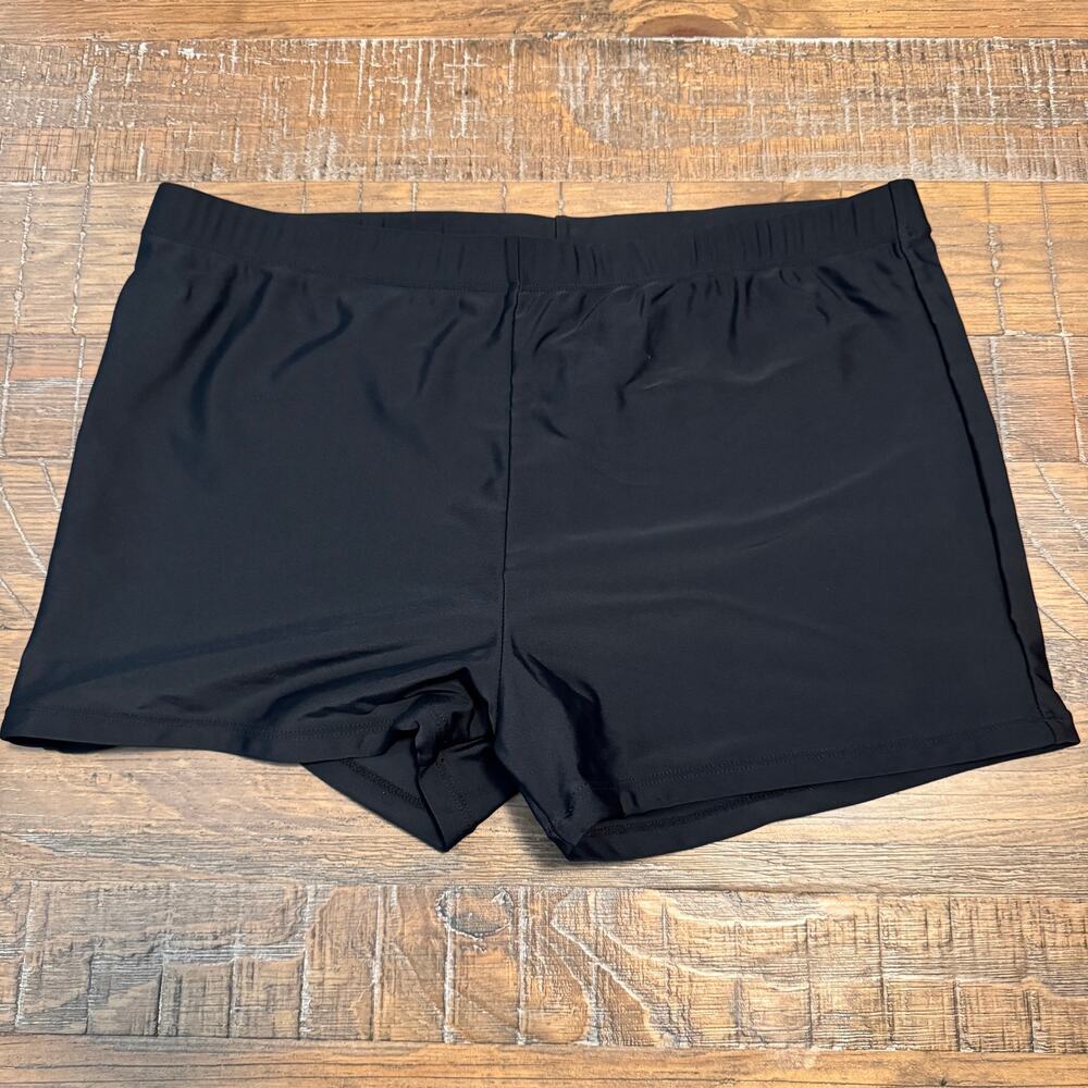 Womens Black Swim Shorts Size Large Boy Short Swimsuit Bottom Boardshort Stretch